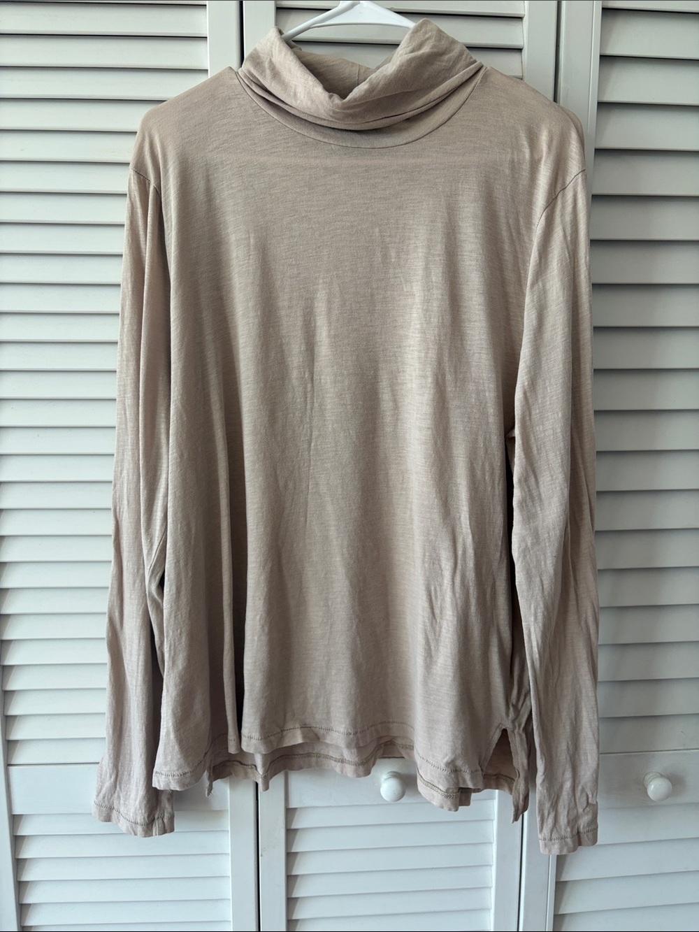 Madewell Long-Sleeve Turtleneck Taupe 100% Cotton EUC XXL